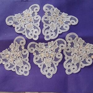 Elegant Cream Lace with Sequence Set